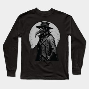 Doctor Plague with the moon background Long Sleeve T-Shirt